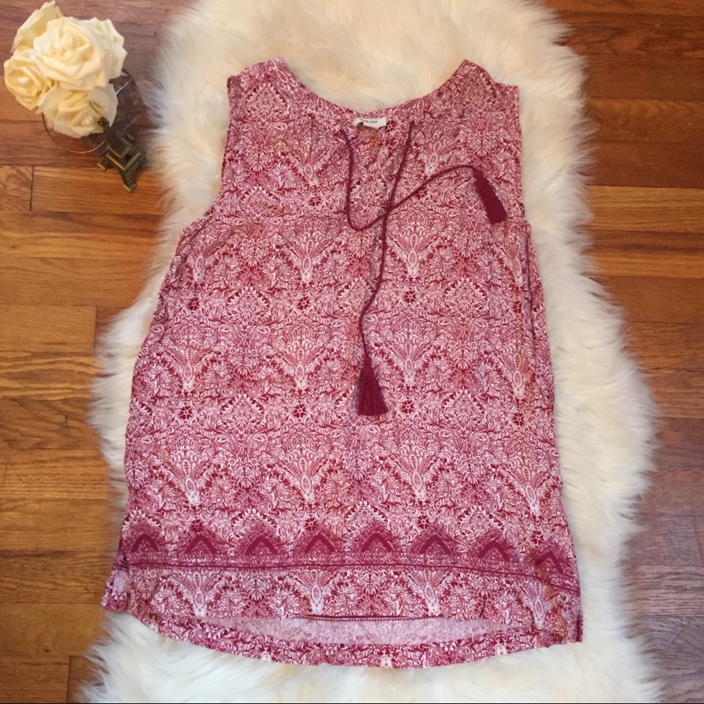 Marina Luna- Sleeveless Boho Top w Tassels Sz: Med
